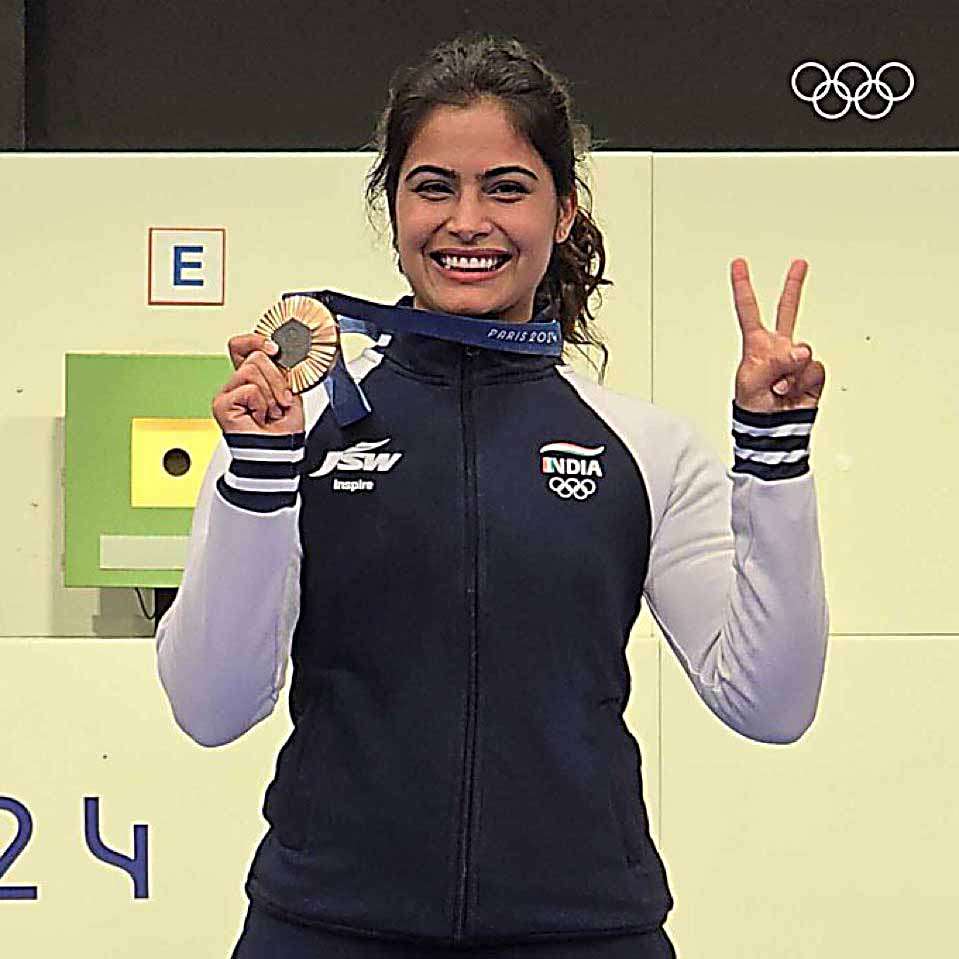 First Indian shooter to win bronze medal at Olympics: Manu Bhakar First Indian shooter to win bronze medal at Olympics: Manu Bhakar