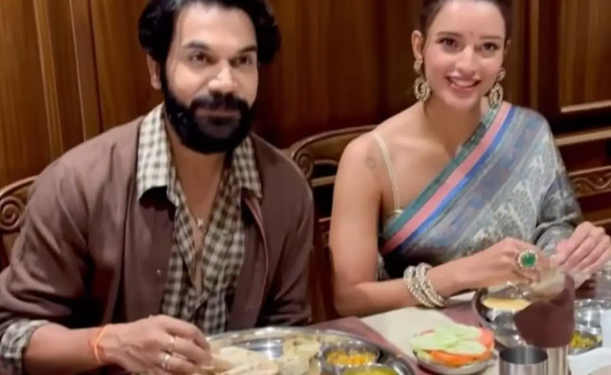 Tripti Dimri relishes Gujarati Thali in Ahmedabad