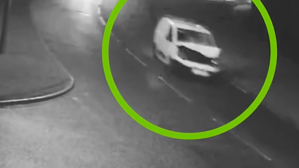 Moment killer dad and son flee in smashed-up van after mowing down innocent man in revenge hit and run Moment killer dad and son flee in smashed-up van after mowing down innocent man in revenge hit and run